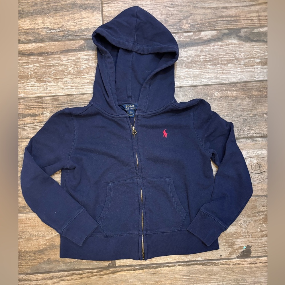 Navy Blue Polo Ralph Lauren Zip Up Hoodie